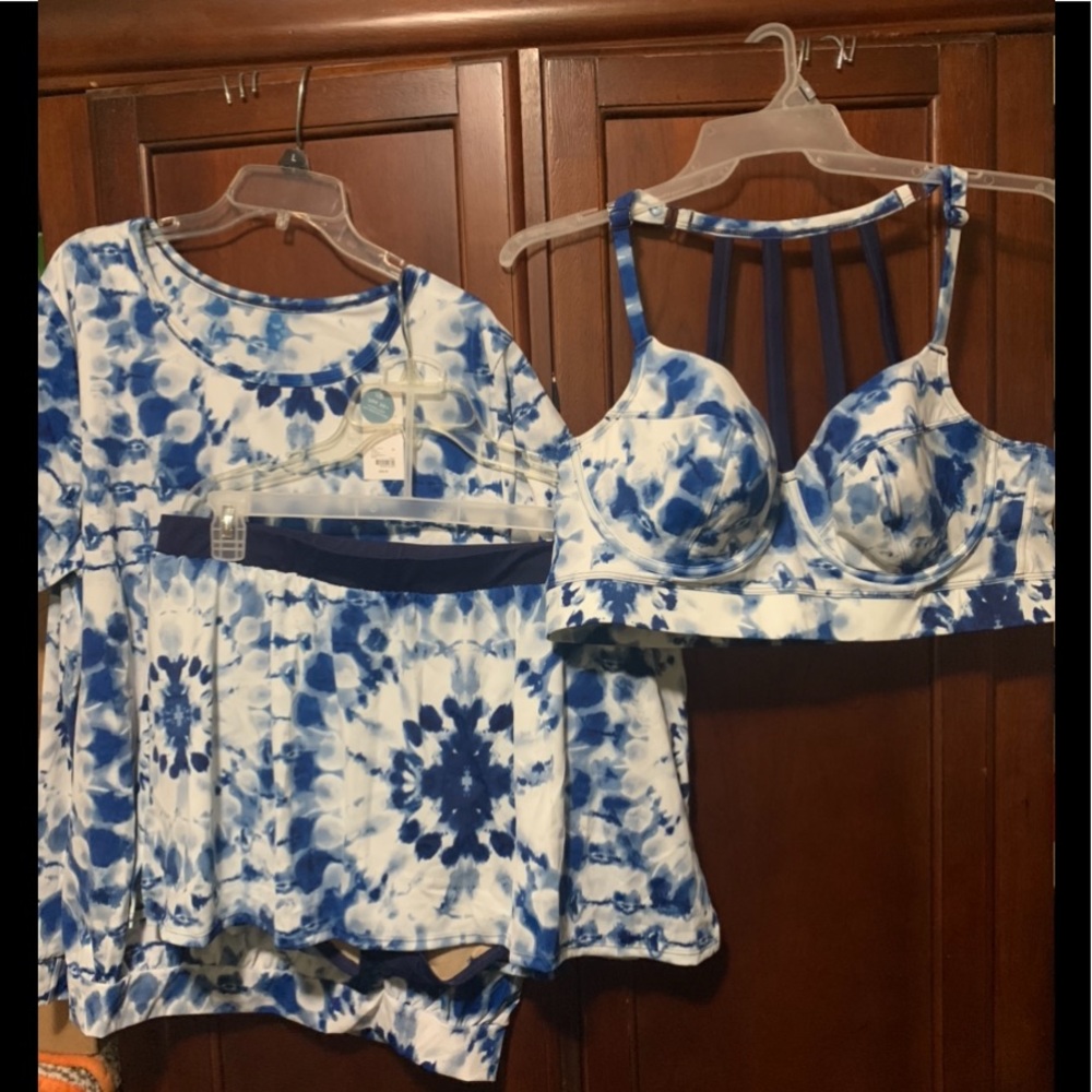 Cacique Tie Dye 3 Piece Swimsuit ~ Size 22/2X ~ NWT